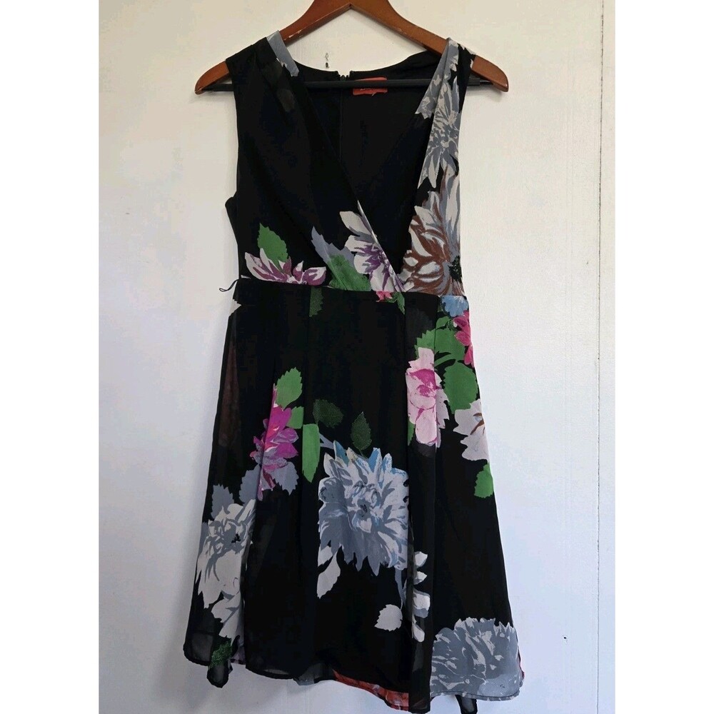 Kirna Zabete Target Dress Womens  8 Black Dark Floral Boho Festival Cottagecore‎